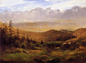 En las estribaciones de las montañas de Albert Bierstadt